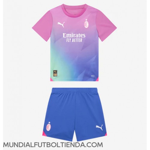 Camiseta AC Milan Tercera Equipación Replica 2023-24 para niños mangas cortas (+ Pantalones cortos)